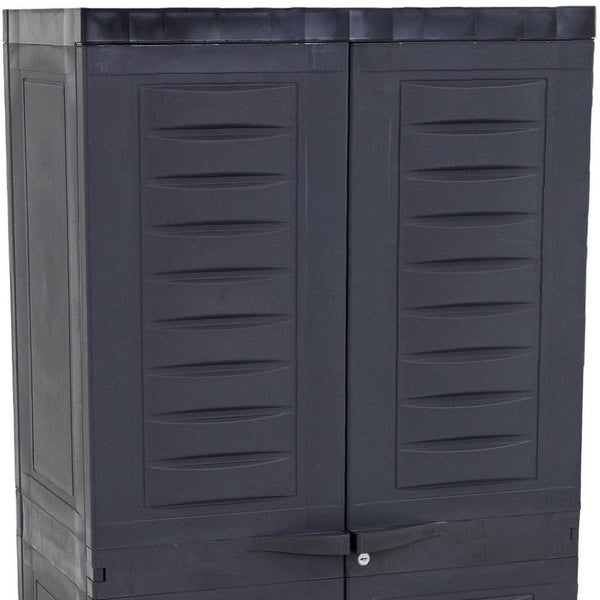 HomeRoots 49" Heavy-Duty Dark Gray Locking Utility Cabinet for Secure Storage in Garages, Basements & More 668935