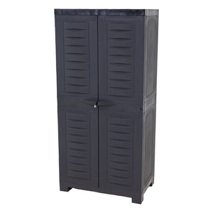 HomeRoots 49" Heavy-Duty Dark Gray Locking Utility Cabinet for Secure Storage in Garages, Basements & More 668935