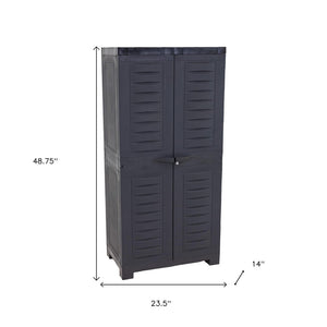 HomeRoots 49" Heavy-Duty Dark Gray Locking Utility Cabinet for Secure Storage in Garages, Basements & More 668935