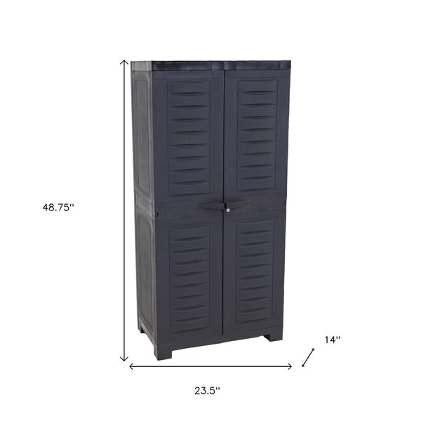 HomeRoots 49" Heavy-Duty Dark Gray Locking Utility Cabinet for Secure Storage in Garages, Basements & More 668935