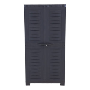 HomeRoots 49" Heavy-Duty Dark Gray Locking Utility Cabinet for Secure Storage in Garages, Basements & More 668935