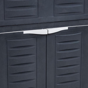 HomeRoots 35" Dark Gray Heavy-Duty Utility Cabinet with Two Doors & One Drawer for Optimal Vertical Storage 668937