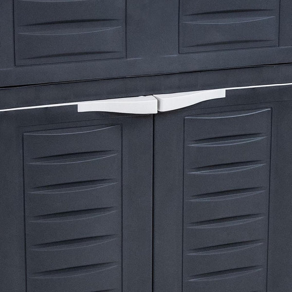 HomeRoots 35" Dark Gray Heavy-Duty Utility Cabinet with Two Doors & One Drawer for Optimal Vertical Storage 668937