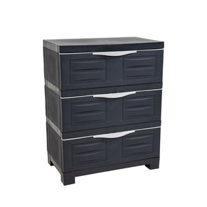HomeRoots 30" Dark Gray Heavy-Duty Utility Cabinet with 3 Drawers – Ideal for Organizing Tools & Supplies! 668938