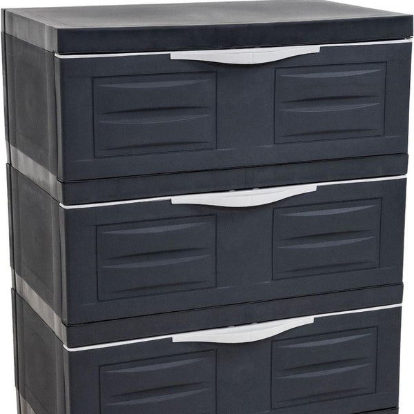 HomeRoots 30" Dark Gray Heavy-Duty Utility Cabinet with 3 Drawers – Ideal for Organizing Tools & Supplies! 668938
