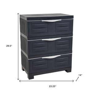 HomeRoots 30" Dark Gray Heavy-Duty Utility Cabinet with 3 Drawers – Ideal for Organizing Tools & Supplies! 668938