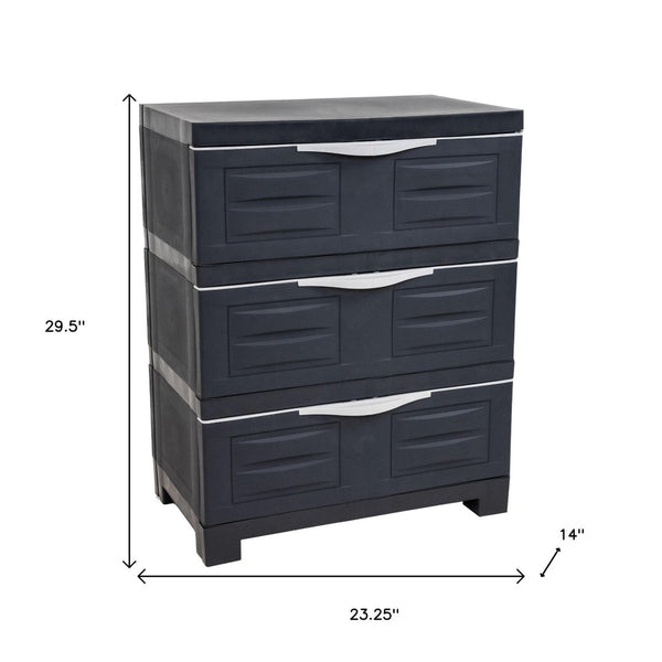HomeRoots 30" Dark Gray Heavy-Duty Utility Cabinet with 3 Drawers – Ideal for Organizing Tools & Supplies! 668938