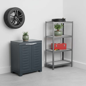 HomeRoots 26" Dark Gray Heavy Duty Utility Cabinet - Stylish Storage Solution for Clutter-Free Spaces! 668939