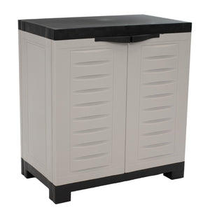 HomeRoots 26" Gray and Black Heavy-Duty Utility Cabinet - Stylish Storage Solution for Small Spaces & More! 668940
