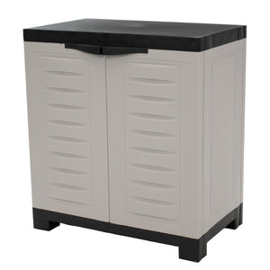 HomeRoots 26" Gray and Black Heavy-Duty Utility Cabinet - Stylish Storage Solution for Small Spaces & More! 668940