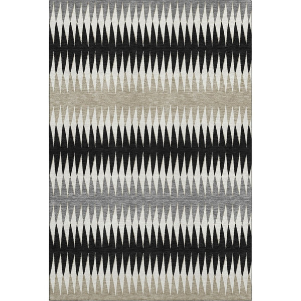 HomeRoots 8' X 10' Washable Striped Area Rug with UV Protection – Durable, Stain-Resistant Design for All Spaces 668956