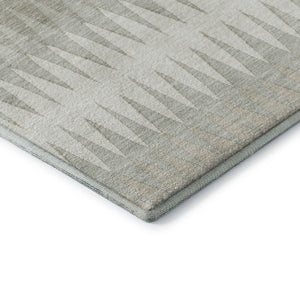 HomeRoots 9' X 12' Washable Ivory & Beige Striped Area Rug - Durable, Stain-Resistant, UV Protected Elegance 668975