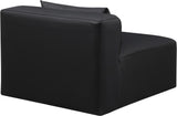 Cube Black Vegan Leather Armless Chair 668Black-Armless Meridian Furniture