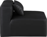 Cube Black Vegan Leather Armless Chair 668Black-Armless Meridian Furniture