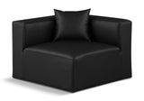 Cube Black Vegan Leather Corner Chair 668Black-Corner Meridian Furniture