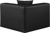 Cube Black Vegan Leather Corner Chair 668Black-Corner Meridian Furniture