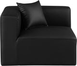 Cube Black Vegan Leather Corner Chair 668Black-Corner Meridian Furniture