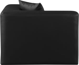 Cube Black Vegan Leather Corner Chair 668Black-Corner Meridian Furniture