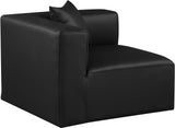 Cube Black Vegan Leather Corner Chair 668Black-Corner Meridian Furniture