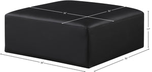 Cube Black Vegan Leather Ottoman 668Black-Ott Meridian Furniture