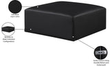 Cube Black Vegan Leather Ottoman 668Black-Ott Meridian Furniture