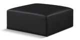 Cube Black Vegan Leather Ottoman 668Black-Ott Meridian Furniture