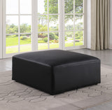 Cube Black Vegan Leather Ottoman 668Black-Ott Meridian Furniture