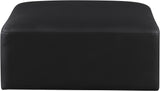 Cube Black Vegan Leather Ottoman 668Black-Ott Meridian Furniture