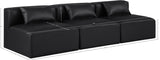 Cube Black Vegan Leather Modular Sofa 668Black-S108A Meridian Furniture