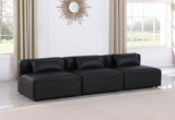 Cube Black Vegan Leather Modular Sofa 668Black-S108A Meridian Furniture