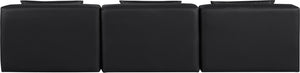 Cube Black Vegan Leather Modular Sofa 668Black-S108A Meridian Furniture