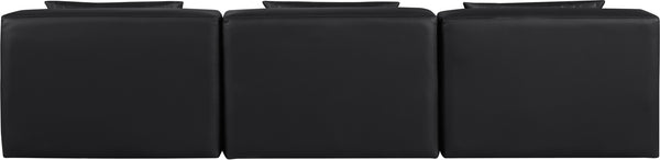 Cube Black Vegan Leather Modular Sofa 668Black-S108A Meridian Furniture