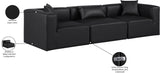 Cube Black Vegan Leather Modular Sofa 668Black-S108B Meridian Furniture