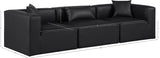 Cube Black Vegan Leather Modular Sofa 668Black-S108B Meridian Furniture