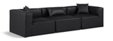 Cube Black Vegan Leather Modular Sofa 668Black-S108B Meridian Furniture