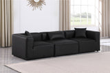 Cube Black Vegan Leather Modular Sofa 668Black-S108B Meridian Furniture