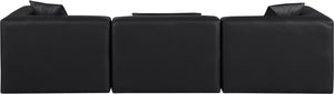 Cube Black Vegan Leather Modular Sofa 668Black-S108B Meridian Furniture