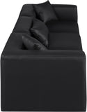 Cube Black Vegan Leather Modular Sofa 668Black-S108B Meridian Furniture