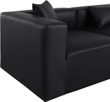 Cube Black Vegan Leather Modular Sofa 668Black-S108B Meridian Furniture