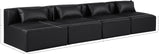 Cube Black Vegan Leather Modular Sofa 668Black-S144A Meridian Furniture