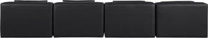 Cube Black Vegan Leather Modular Sofa 668Black-S144A Meridian Furniture
