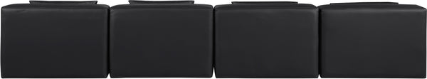 Cube Black Vegan Leather Modular Sofa 668Black-S144A Meridian Furniture