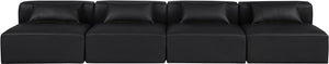 Cube Black Vegan Leather Modular Sofa 668Black-S144A Meridian Furniture