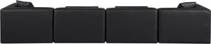 Cube Black Vegan Leather Modular Sofa 668Black-S144B Meridian Furniture