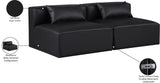 Cube Black Vegan Leather Modular Sofa 668Black-S72A Meridian Furniture