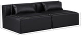 Cube Black Vegan Leather Modular Sofa 668Black-S72A Meridian Furniture