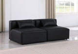 Cube Black Vegan Leather Modular Sofa 668Black-S72A Meridian Furniture