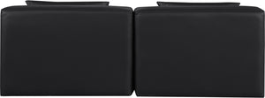 Cube Black Vegan Leather Modular Sofa 668Black-S72A Meridian Furniture