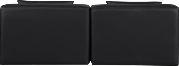 Cube Black Vegan Leather Modular Sofa 668Black-S72A Meridian Furniture