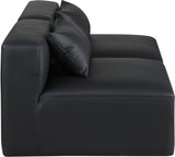 Cube Black Vegan Leather Modular Sofa 668Black-S72A Meridian Furniture